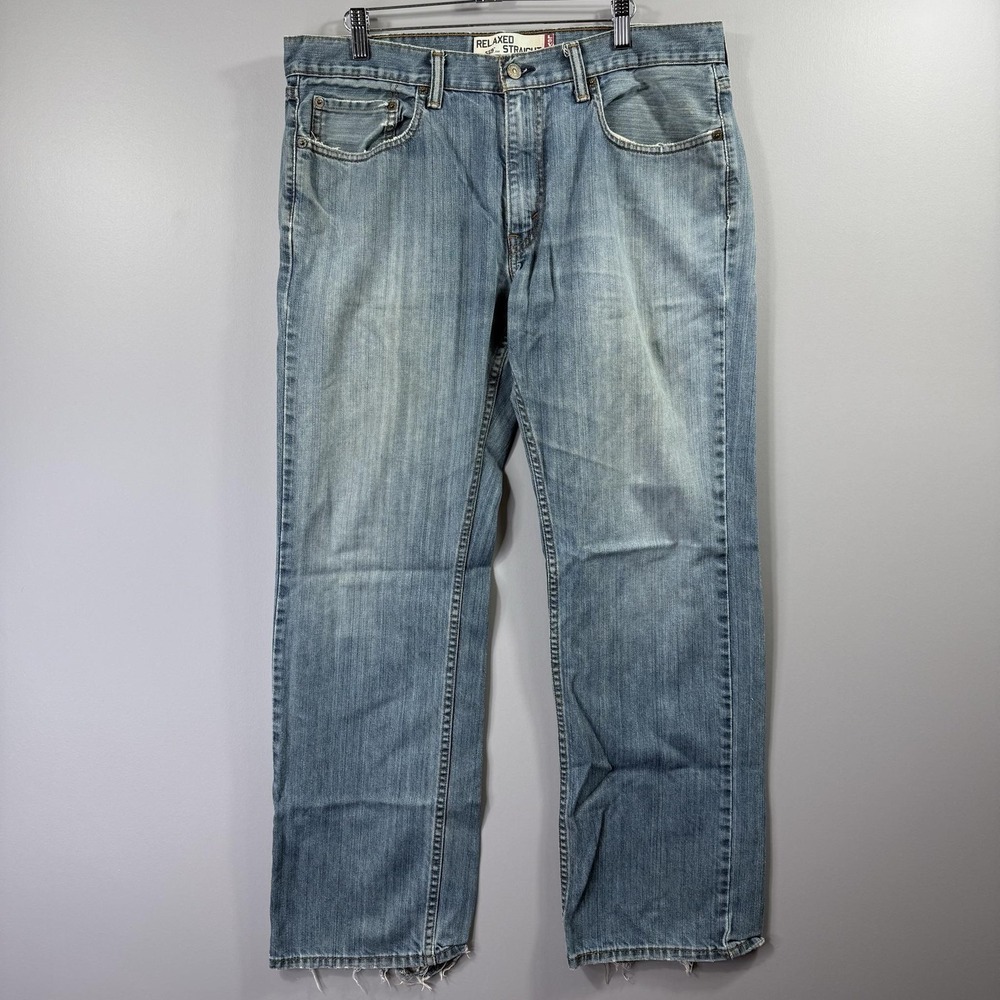 Levis 559 Jeans Mens 34x30 Medium Wash Distressed Relaxed Straight Denim Pants